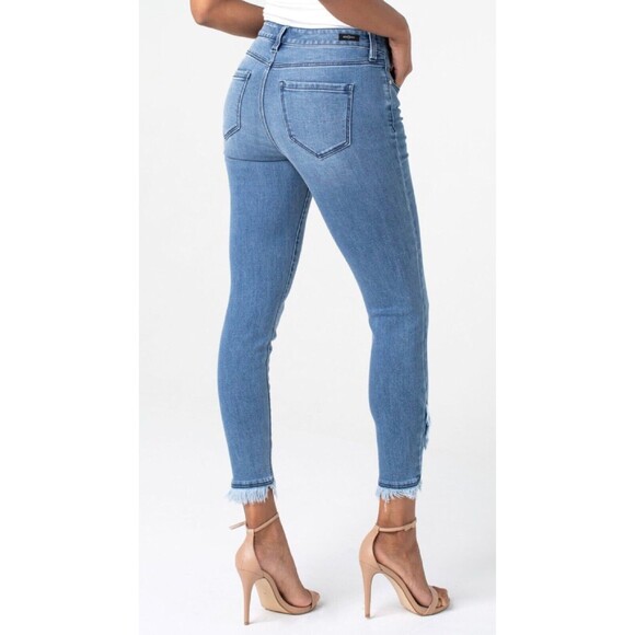 Liverpool Jeans Abby Crop Ibiza Skinny Scalloped Hem Stretch Blue Womens Size 4 - Picture 7 of 11